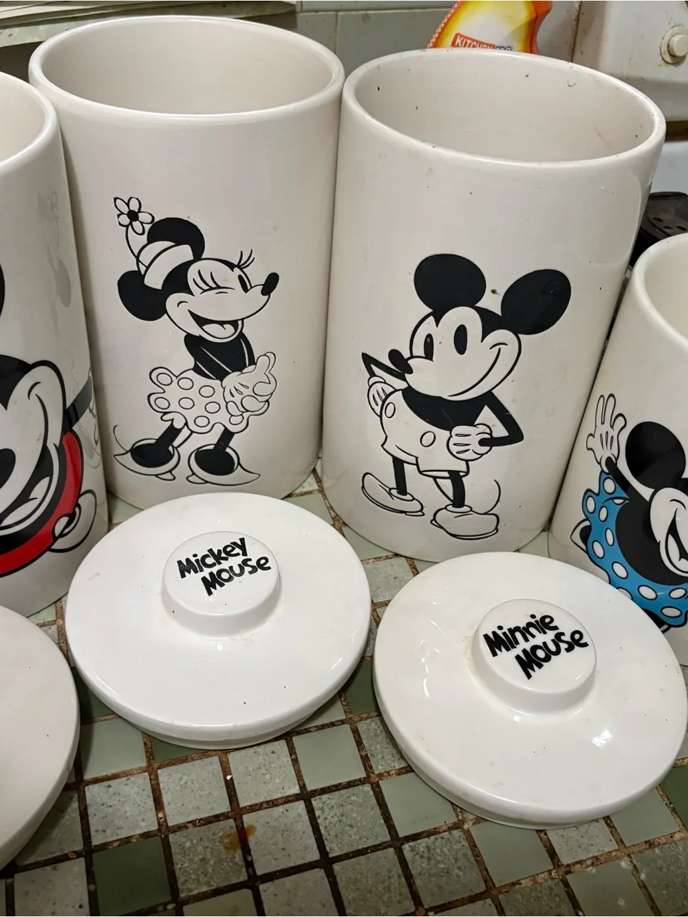 Mickey & Minnie Ceramic Canister Set - Black and White